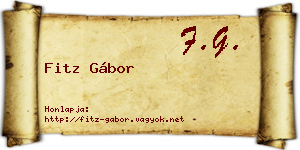 Fitz Gábor névjegykártya